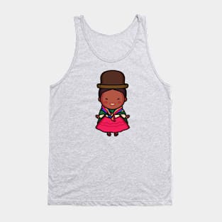 Cute Traditional Bolivian Woman Tank Top